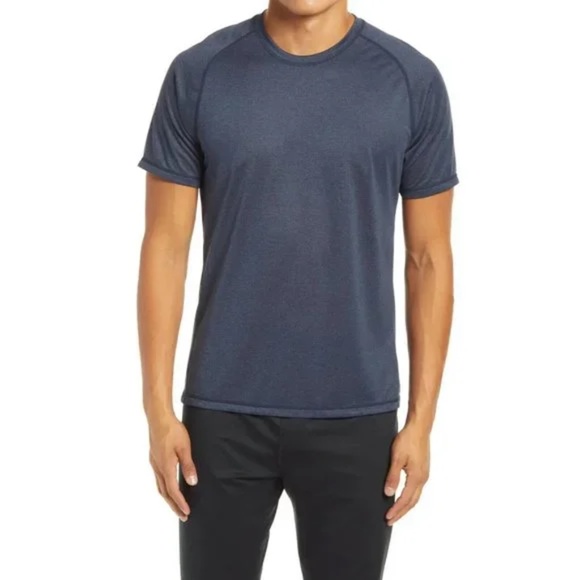 Zella Men's Short Sleeve Activewear Performance Workout Shirt in Navy Si… - Picture 1 of 7